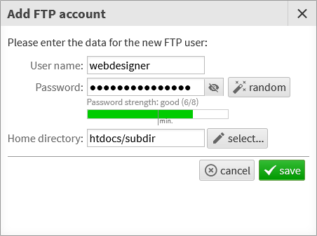 Create additional FTP user